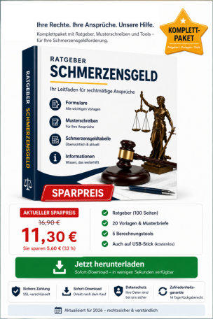 Schmerzensgeld Ratgeber plus Musterschreiben