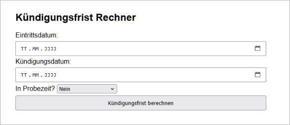 Kündigungsfrist berechnen  online