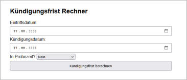 Kündigungsfrist berechnen  online