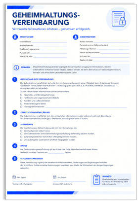 Geheimhaltungsvereinbarung-Musterschreiben zum Download