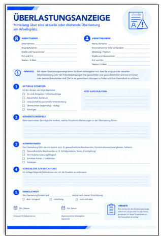 Überlastungsanzeige-Formular zum Download