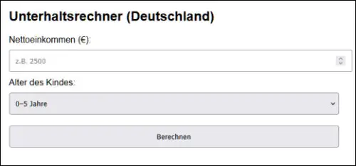 Unterhaltsrechner online