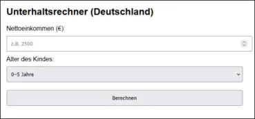 Unterhaltsrechner online