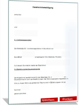 Vertrag Dauerwohnrecht Vorlage