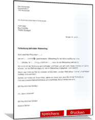 Bitte um Verlängerung Zeitmietvertrag, Musterschreiben