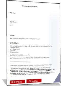 Mietvertrag Gewerberaum Vorlage