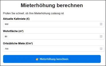 Onlinerechner, Mieterhöhung pürfen