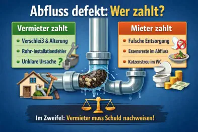 Abfluss defekt, wer zahlt