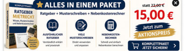 Komplettpaket Mietrecht – Ratgeber, Musterschreiben und Nebenkostenrechner für 15 Euro statt 22 Euro