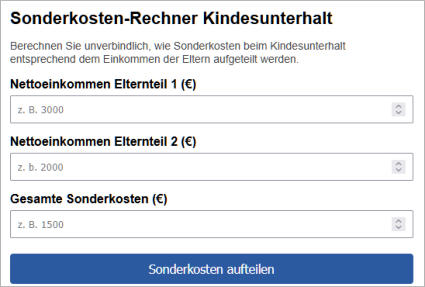 sonderbedarf berechnen