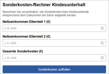 sonderbedarf berechnen