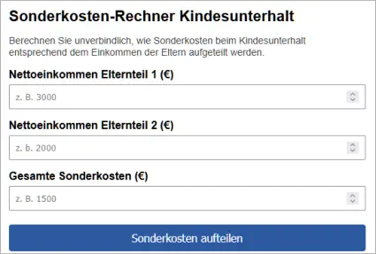 sonderbedarf berechnen
